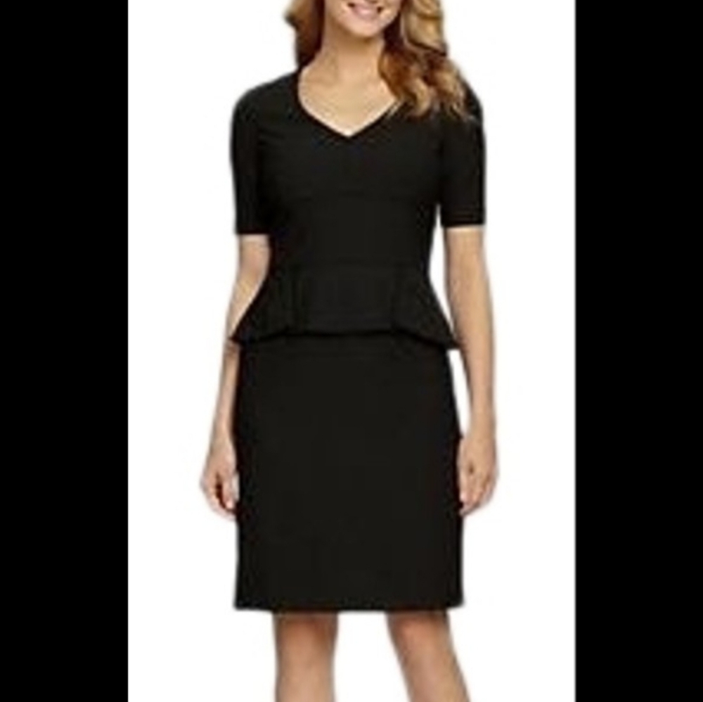 Antonio Melani black peplum sheath dress (0)